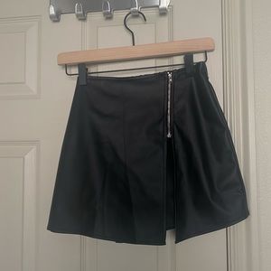 leather skort